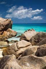 Fototapeta na wymiar La Digue at Seychelles