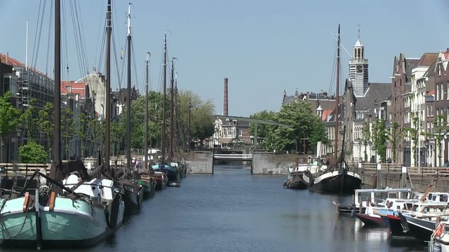 Delfshaven, Rotterdam, The Netherlands, the canal in the city, the boats floating on the water - 6