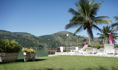 View of hotel in Angra dos Reis in Rio de Janeiro Brazil