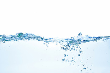 Clear water waves. Water wave isolated on white background