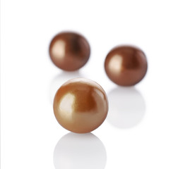 Luxury elegant colored pearl beads close-up