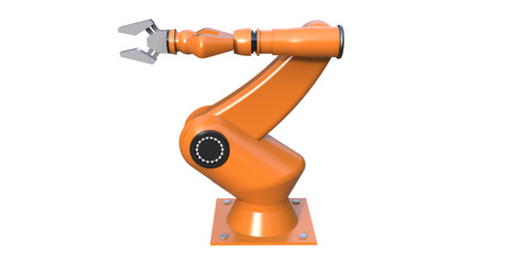 3d rendering of isolated cool industrial robotic arm