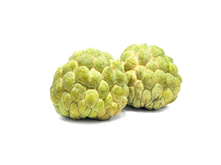 Fresh Custard Apple on white background.