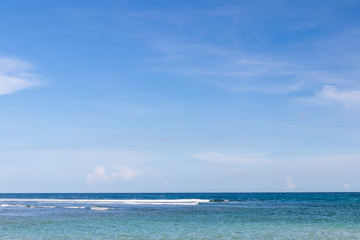 Tropical beach Nusa Dua, Bali island, Indonesia.