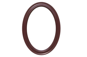 3d rendering of  modern isolated hanging cherry wood color photo frame on a white background