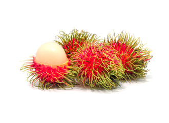 Rambutan isolated on white background .