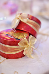 Beautiful wedding favors wrapped in cute boxes