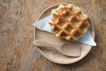 Delicious waffle sweet dessert