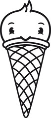 eis waffel lecker essen küken hunger sommer gesicht kugel süß niedlich klein baby kind ente vogel comic cartoon
