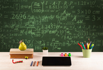 Back to school blackboard with numbers