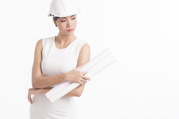 Structural engineer holding drafting paper