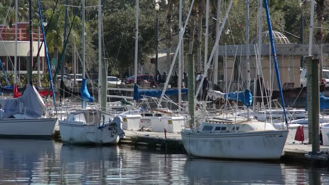 Sanford marina  dock with boats