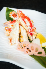 Grilled king crap taraba