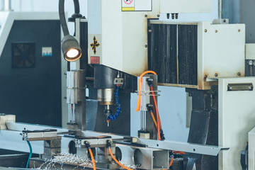 detail shot of extruded aluminum industry in a plant