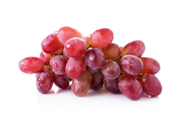 red seedless grapes isolated on white background