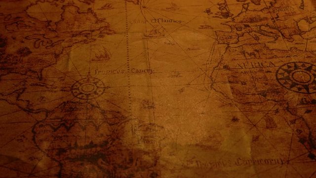 Close up of a vintage old map 
