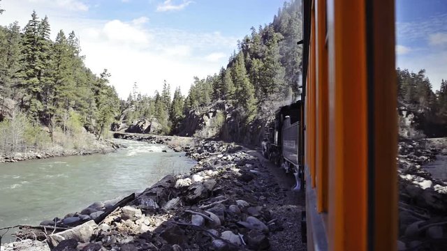 Historic steam train in Colorado Rocky Mountains - 1