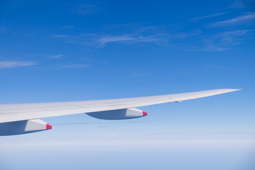 View from window seat of an airplane