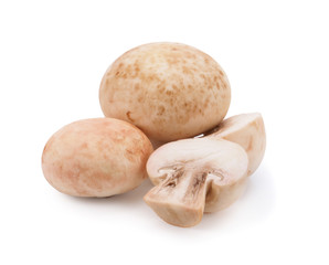 Fototapeta na wymiar fresh champignon mushrooms isolated on white