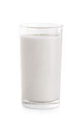 Glass of milk isolated on white