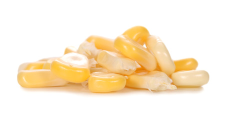 Ripe corn isolated on white background