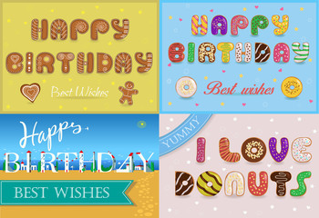 Happy birthday inscription by unusual font