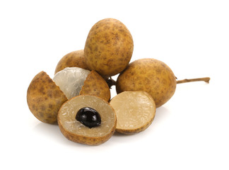 A round bunch of Longan isolated on white background