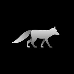 Fototapeta na wymiar Silhouette of a gray fox standing. 
