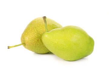 fragrant pear on white background.