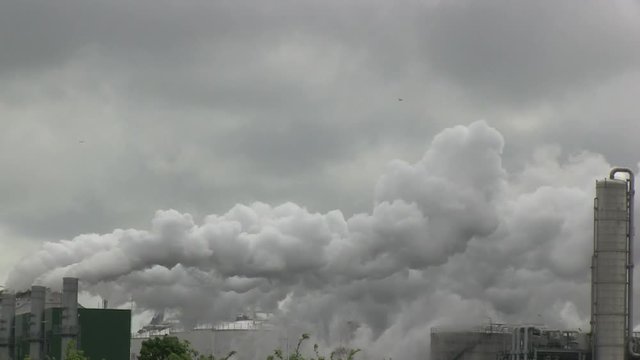 Industrial zone: Smoke and the Fumes Billow out of the Pipes of the Plants, Netherlands - 2