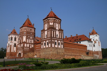 Fototapeta na wymiar The Mir Castle. Belarus, Grodno region, Mir