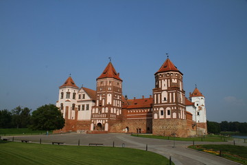 Fototapeta na wymiar The Mir Castle. Belarus, Grodno region, Mir