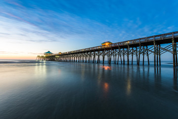 Folly Beach Pier at Sunrise in Charleston, South Carolina