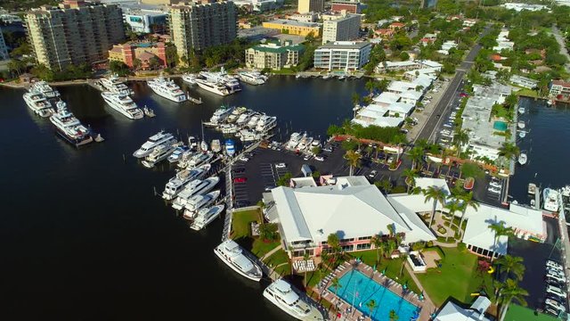 Aerial video Coral Ridge Yacht Club community Fort Lauderdale Florida