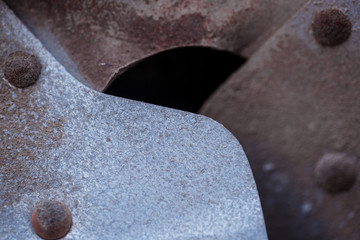 Detail of rusty metal fan