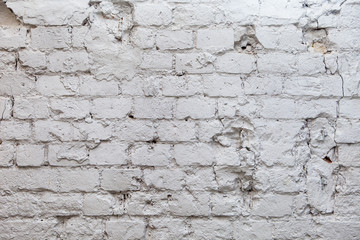 Old vintage white brick wall