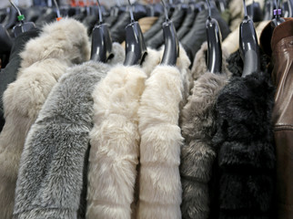furs for women used in the flea market