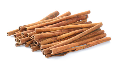 Cinnamon on white background