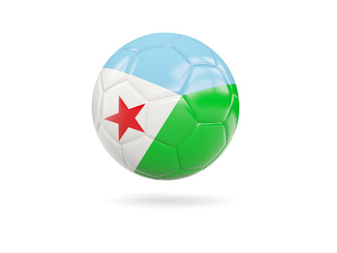 Football with flag of djibouti