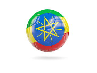 Football with flag of ethiopia