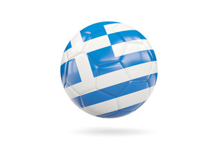 Football with flag of greece