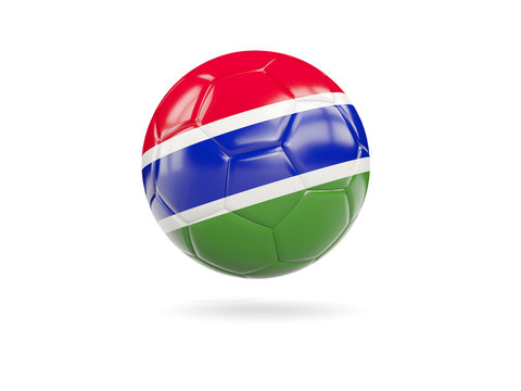 Football with flag of gambia