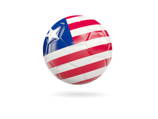 Football with flag of liberia