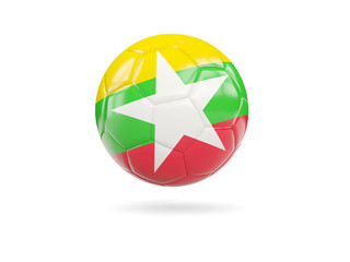Football with flag of myanmar