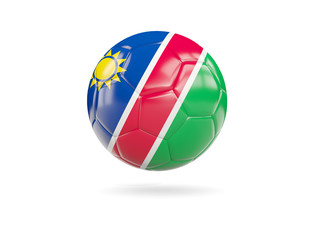 Fototapeta premium Football with flag of namibia