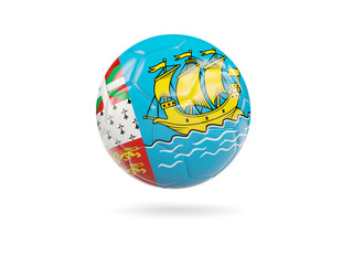 Football with flag of saint pierre and miquelon