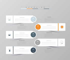 Timeline infographic data visualization. Vector illustration.