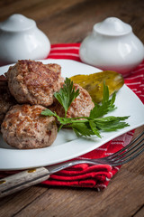 Meatball with parsley.
