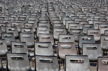 Fototapeta premium Field of chairs at the Vatican in Rome.