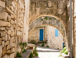 Fototapeta na wymiar Typical istrian architecture ,Plomin , Croatia 